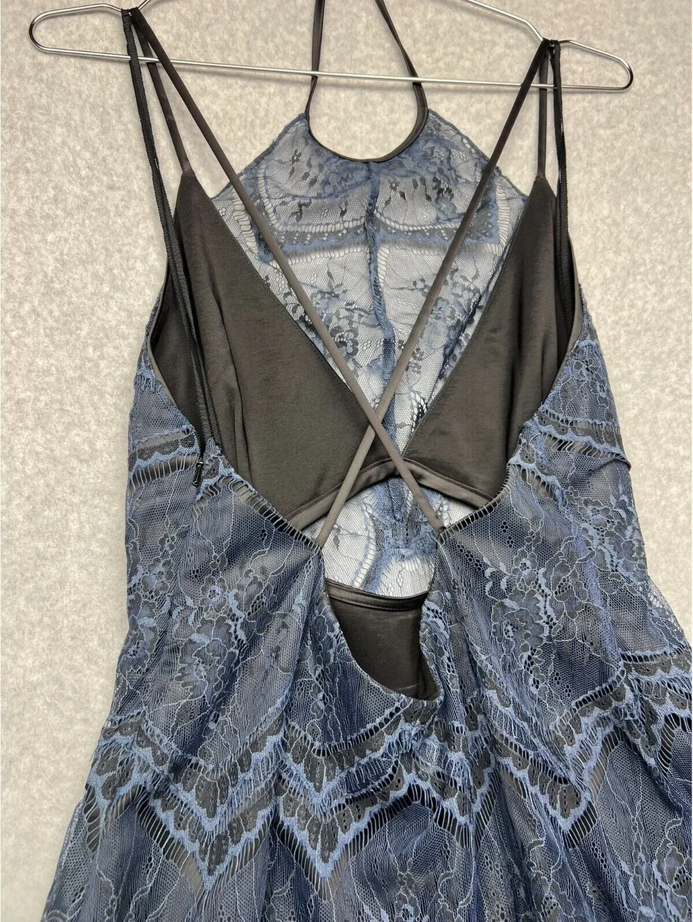 Free People Nothing Like This Lace Mini Dress 8 Cutout Halter Boho Festival Y2K